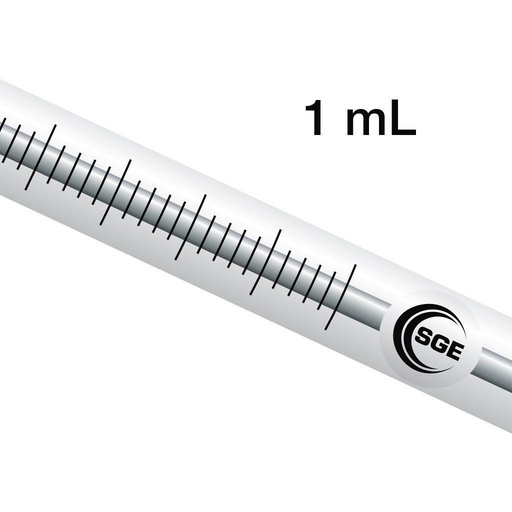 [SGE-008105] 1 mL Removable Needle Syringe with GT Plunger & 5.1 cm 0.72 mm OD LC Needle