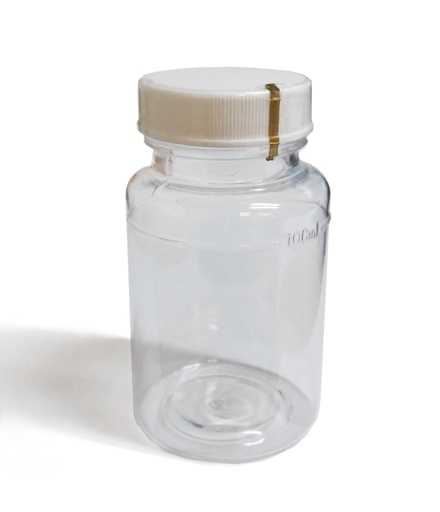 [4600-0121C] 120-mL sterile coliform bottle, with thiosulfate, screw cap, tamper seal, (polystyrene), 100/pk