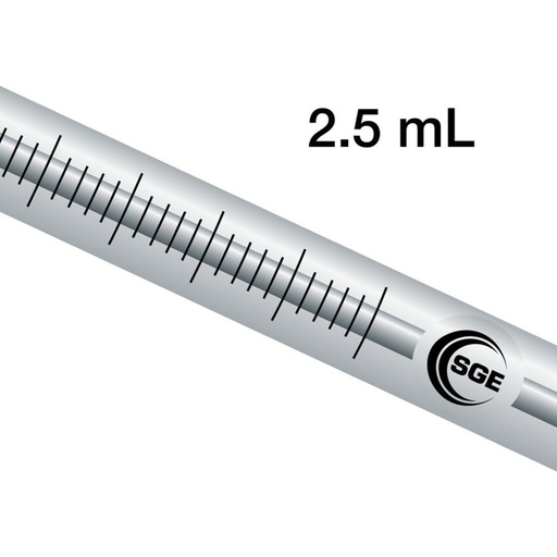[SGE-008655] 2.5 mL Fixed Needle CTC RTC & Thermo RSH Head Space Syringe with Energized GT Plunger & 5.6 cm 0.63 mm OD Side Hole Needle