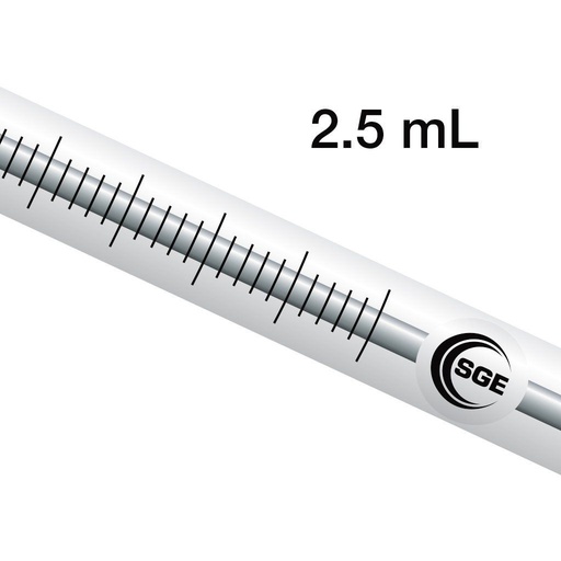[SGE-008505] 2.5 mL Removable Needle Syringe with GT Plunger & 5.1 cm 0.72 mm OD LC Needle