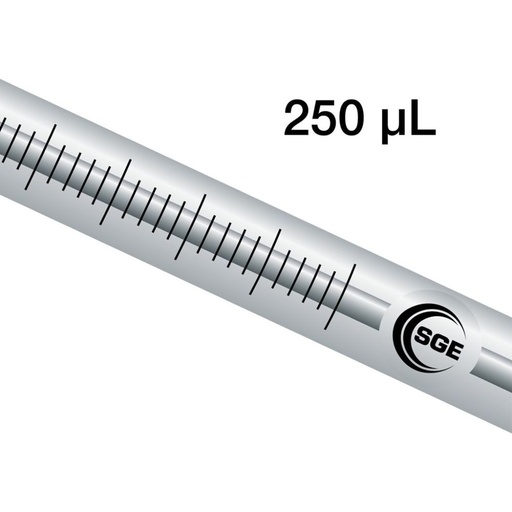 [006700] 250 µL Fixed Needle CTC Syringe with GT Plunger & 5 cm 0.47 mm OD Cone Tipped Needle