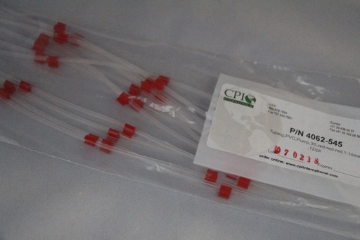 [4062-545] 3-Stop Standard PVC Pump Tubing, red-red-red, 1.14 mm, 12 Pack 