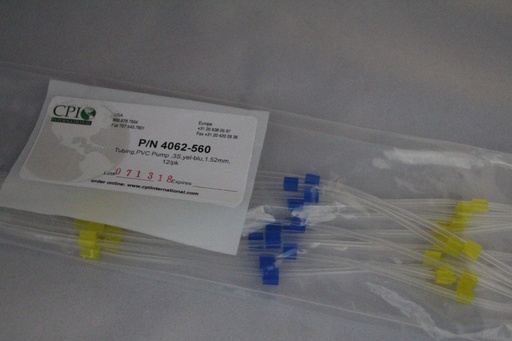 [4062-560] 3-Stop Standard PVC Pump Tubing, yel-blu-yel, 1.52 mm, 12 Pack 