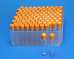 [4250-5397F09O] 9mm R.A.M.™ Smooth Cap, Orange, PTFE/Silicone with Slit Lined, 1000/pk