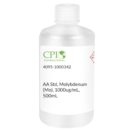 [4095-1000342] Molybdenum (Mo) AA Standard, 1,000 µg/mL, HNO3, 500 mL
