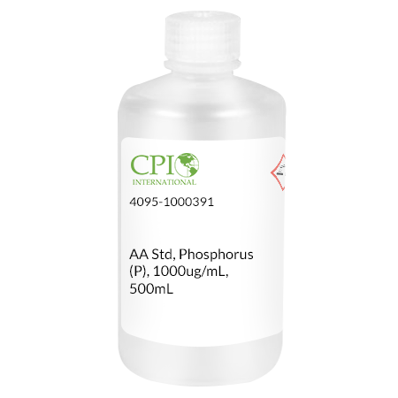 [4095-1000391] Phosphorus (P) AA Standard, 1,000 µg/mL, HNO3, 500 mL