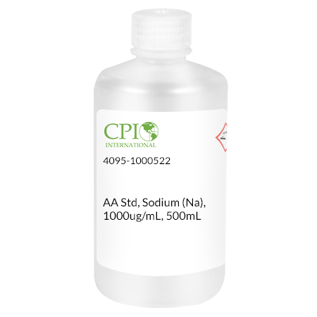 [4095-1000522] Sodium (Na) AA Standard, 1,000 µg/mL, HCl, 500 mL