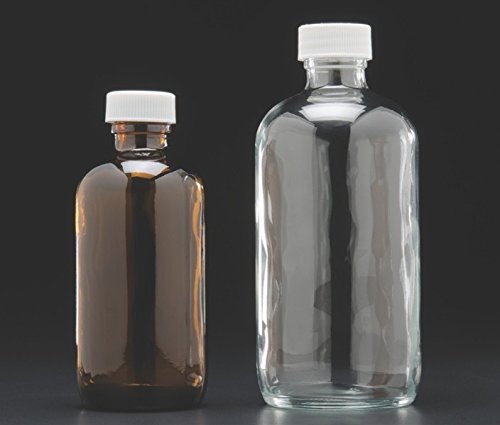 [4250-9A175] Boston Round Bottles, Amber Glass, 32 oz (1000 mL)