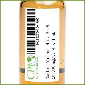 [Z-123285-05-4PAK] Custom Alcohol Mix, 7-48, 10,000 mg/L, 4 x 1 mL