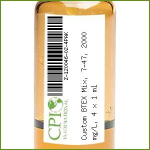 [Z-120046-02-4PAK] Custom BTEX Mix, 7-47, 2000 mg/L, 4 x 1 ml