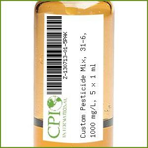 [Z-130713-01-5PAK] Custom Pesticide Mix, 31-6, 1000 mg/L, 5 x 1 ml