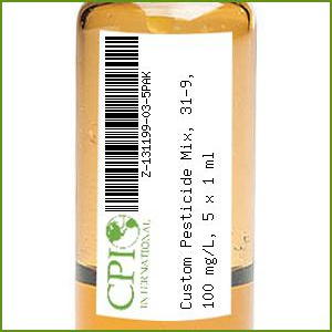 [Z-131199-03-5PAK] Custom Pesticide Mix, 31-9, 100 mg/L, 5 x 1 ml
