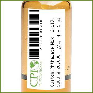 [Z-110038-03-4PAK] Custom Phthalate Mix, 6-119, 5000 & 20,000 mg/L, 4 x 1 ml