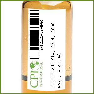 [Z-122125-02-4PAK] Custom VOC Mix, 17-4, 1000 mg/L, 4 x 1 ml