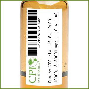 [Z-121910-06-10PAK] Custom VOC Mix, 19-84, 2000, 10000, & 20000 mg/L, 10 x 1 ml