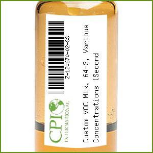 [Z-120670-02-SS] Custom VOC Mix, 64-2, Various Concentrations (Second Source), 2,000 & 20,000 mg/L, 1 ml
