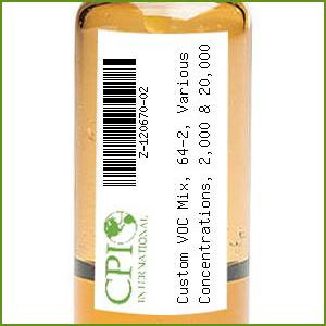 [Z-120670-02] Custom VOC Mix, 64-2, Various Concentrations, 2,000 & 20,000 mg/L, 1 ml