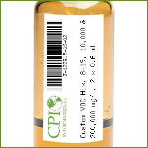 [Z-122915-06-02] Custom VOC Mix, 8-19, 10,000 & 200,000 mg/L, 2 x 0.6 mL