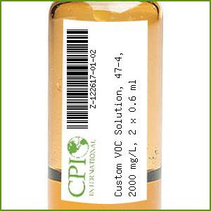 [Z-122617-01-02] Custom VOC Solution, 47-4, 2000 mg/L, 2 x 0.6 ml 