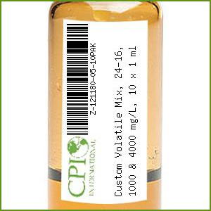 [Z-121180-05-10PAK] Custom Volatile Mix, 24-16, 1000 & 4000 mg/L, 10 x 1 ml