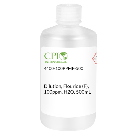 [4400-100PPMF-500] Flouride (F), 100 µg/mL, H2O, 500 mL
