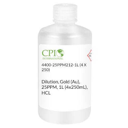 [4400-25PPM212-1L (4 X 250)] Gold (Au), 25 µg/mL, HCl, 1 L (4 x 250 mL)