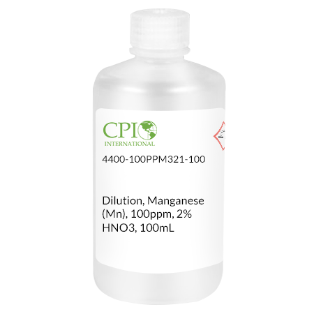 [4400-100PPM321-100] Dilution, Manganese (Mn), 100ppm, 2% HNO3, 100mL