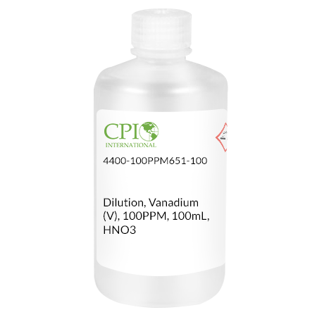 [4400-100PPM651-100] Dilution, Vanadium  (V), 100PPM, 100mL, HNO3