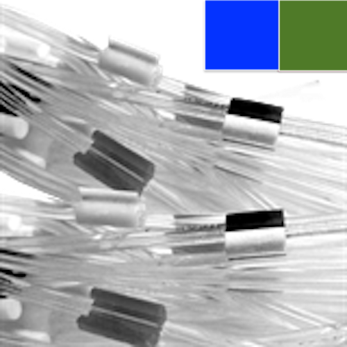 [4062-495F] Tubing, Flared, Flowmeasured, 2S, blu-grn, 1.75mm, 12pk