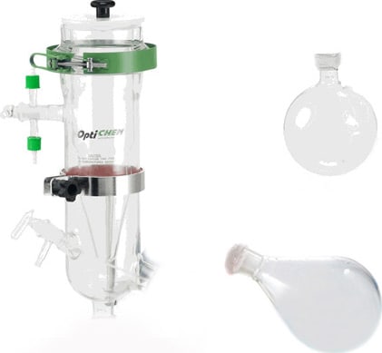 [4700-900166] Glassware set: Vertical dry-ice condenser, 1000ml evaporating flask NS 24/40 and 1000ml receiving flask KS 35/20
