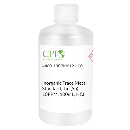 [4400-10PPM612-100] Inorganic Trace Metal Standard, Tin (Sn), 10PPM, 100mL, HCI