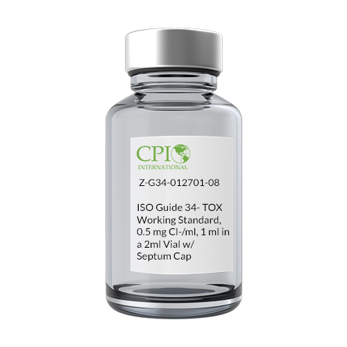 [Z-G34-012701-08] ISO Guide 34- TOX Working Standard, 0.5 mg Cl-/ml, 1 ml in a 2ml Vial w/ Septum Cap