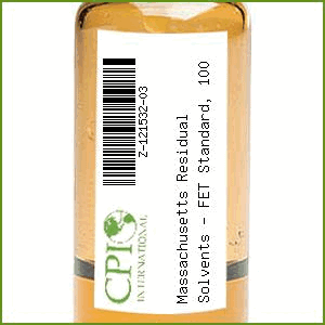 Massachusetts Residual Solvents - FET Standard, 100 mg/L