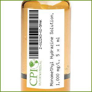 [Z-012243-02-5PAK] Monomethyl Hydrazine Solution, 1,000 mg/L, 5 x 1 mL