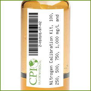 [Z-010101-97-02] Nitrogen Calibration Kit, 100, 250, 500, 750, 1,000 mg/L and 1 Blank (Isooctane), 6 x 2 ml